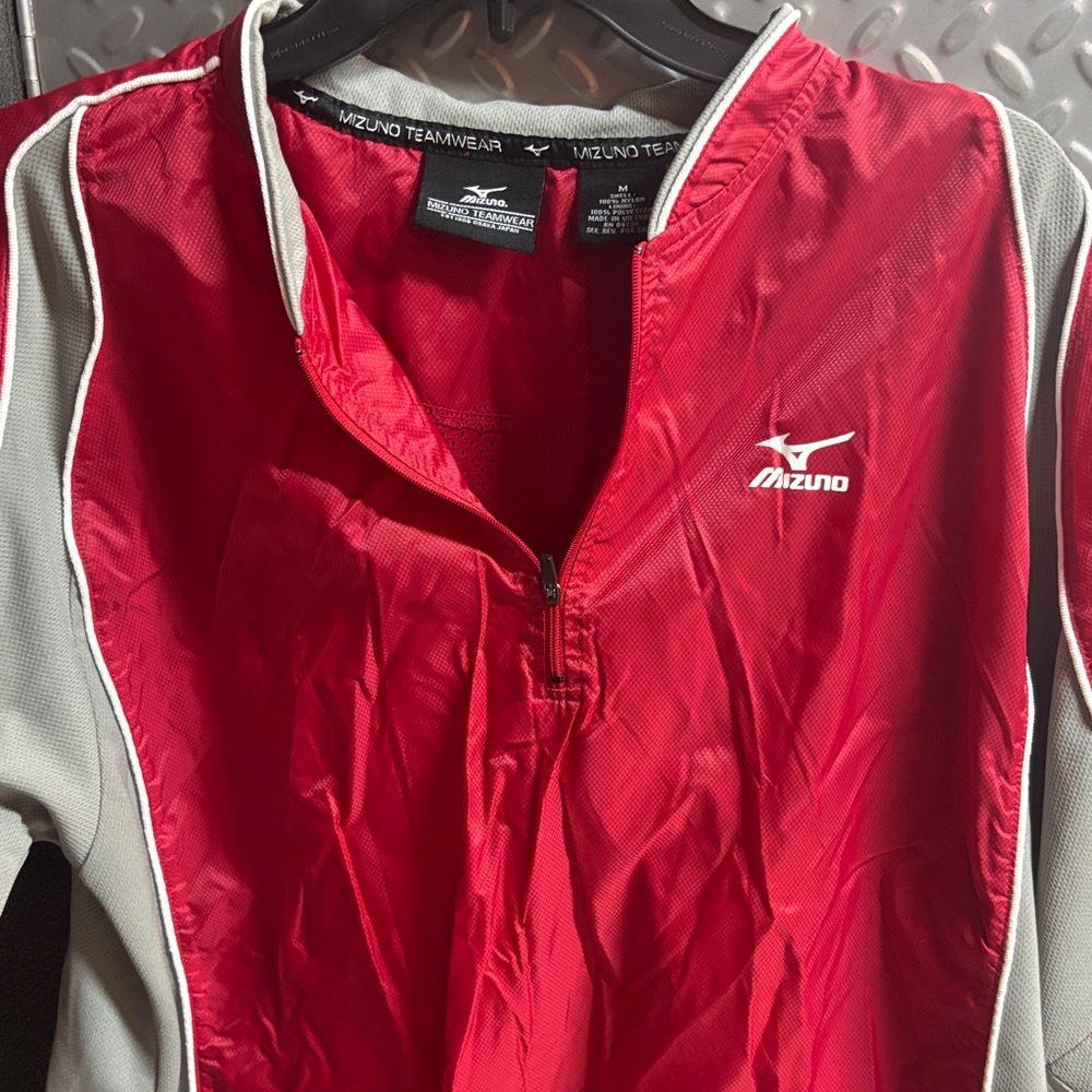 Mizuno Red and Gray Windbreaker Jacket